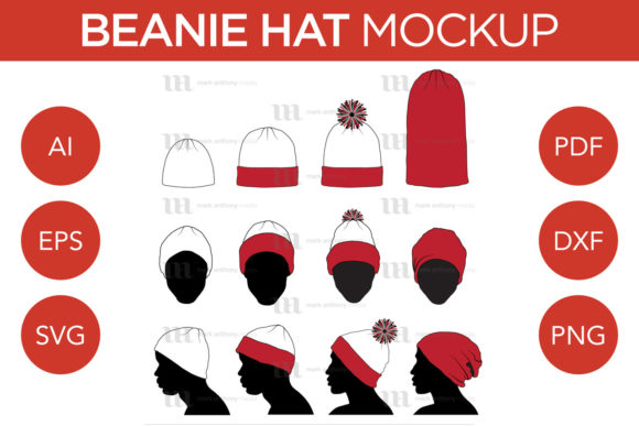 Beanie Hat - Vector Template Mockup