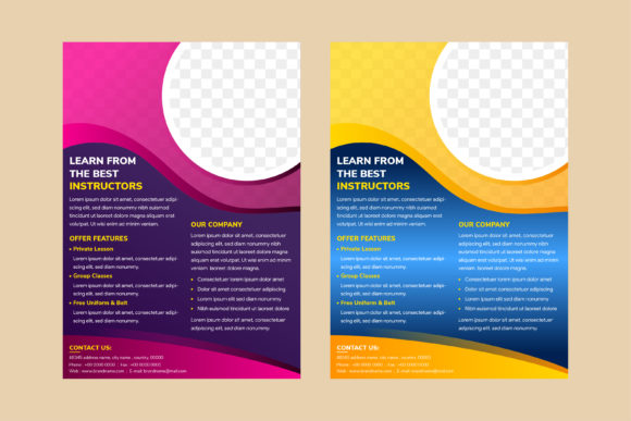 Best Instructor Vertical Flyer Purple: Graphics for Print Templates