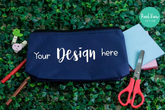 Blue Pouch Mockup I School: Graphics & Accessories Mockups