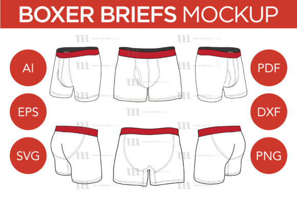 Boxer Briefs - Mockup Template: Graphics for Leggings Amp