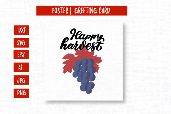 Happy Harvest Lettering with Grape