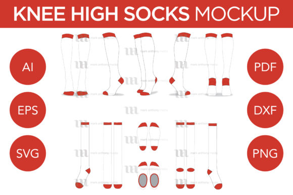 Knee High Socks - Mockup Template