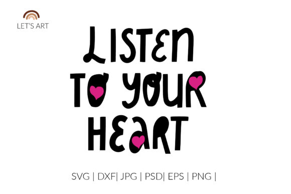 Listen to Your Heart Svg, Mental Health Graphics