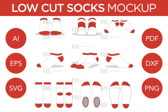 Low Cut Socks - Mockup Template
