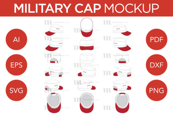 Military Army Cap - Mockup Template