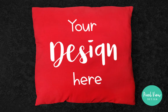 Red Pillow Mockup: Graphics and Pillows Amp