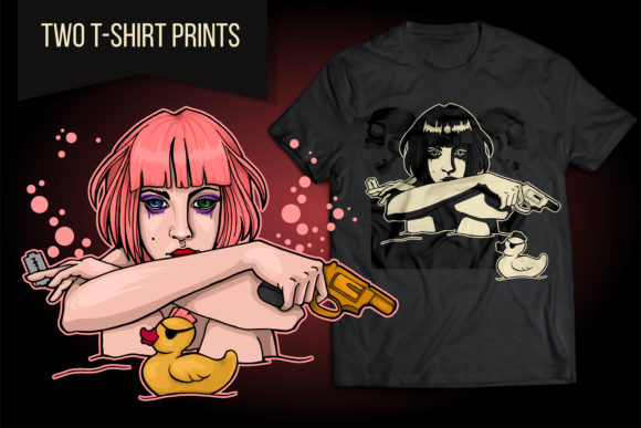 Sad Girl with Rubber Duck Graphics