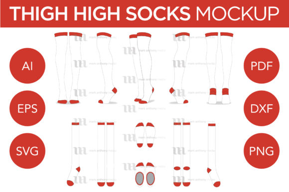 Thigh High Socks - Mockup Template