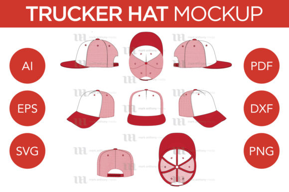Trucker Hat - Vector Template Mockup