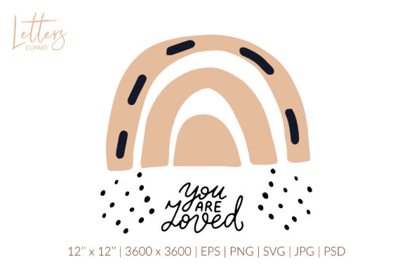 You Are Loved. Boho Rainbow Svg, Wedding